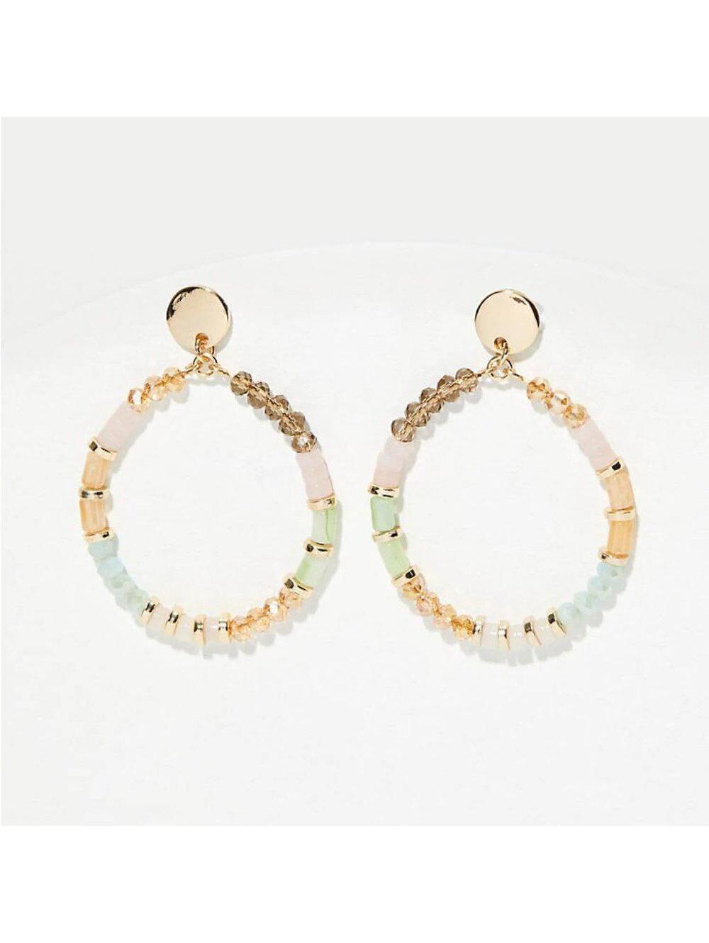 LOFT Beaded Hoop Drop Earrings